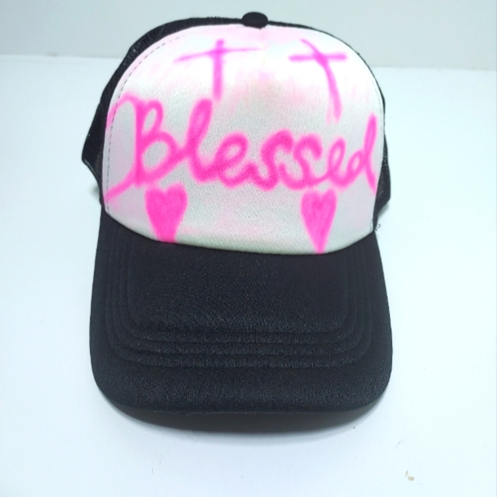 Blessed Air Brushed Hat For Kids Young Adult Small Head Size Trucker  Hat